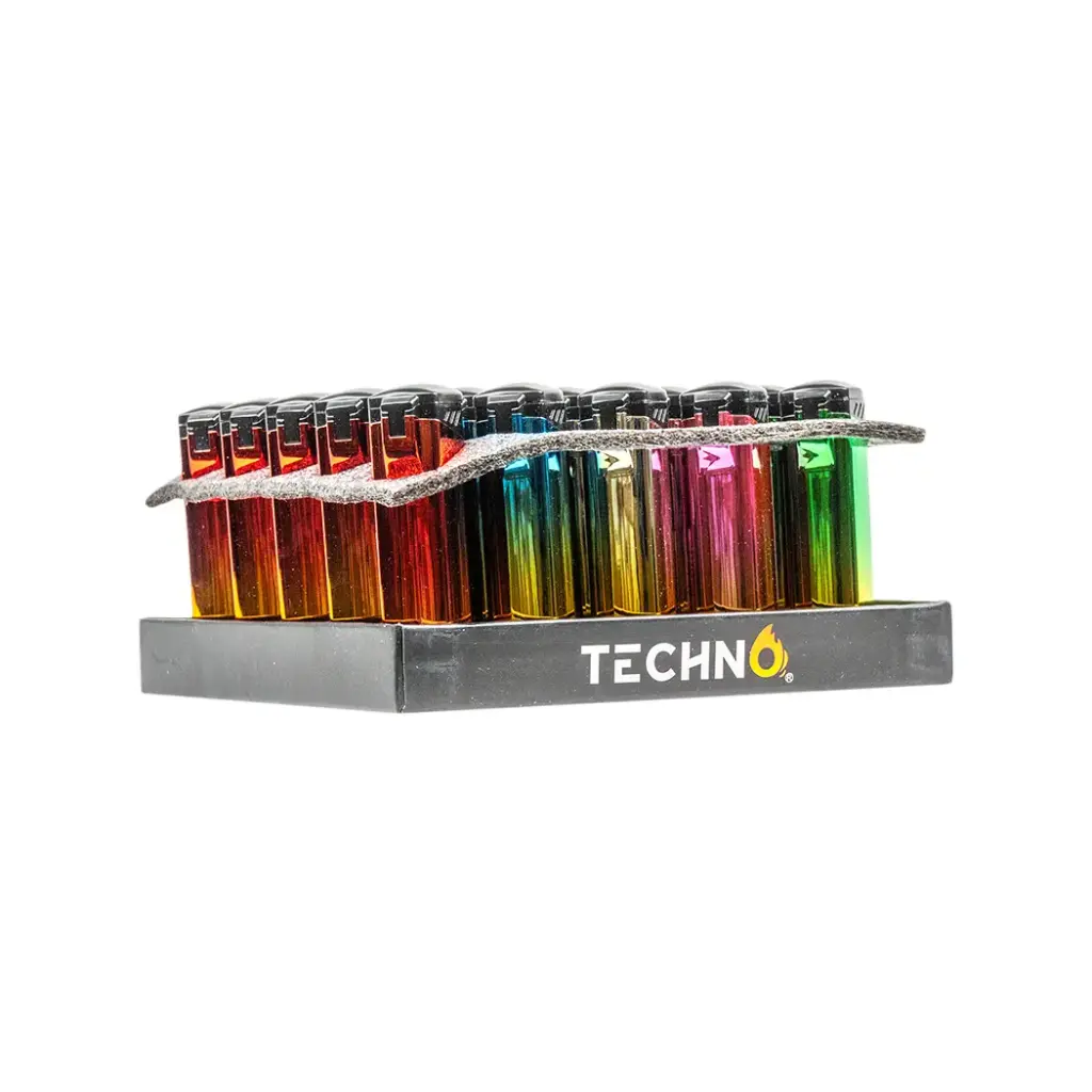 TECHNO TRIPLE TORCH LIGHTER 25CT - ASSORTED