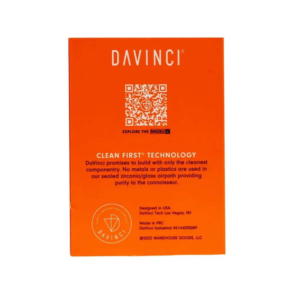 DAVINCI MIQRO-C VAPORIZER FOR DRY HERB AND CONCENTRATE BLACK 1 BOX
