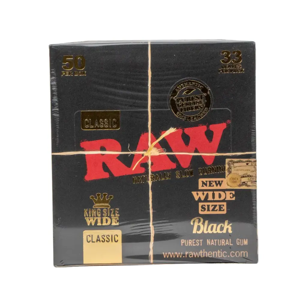 RAW BLACK CLASSIC KING SIZE WIDE 50 PER BOX