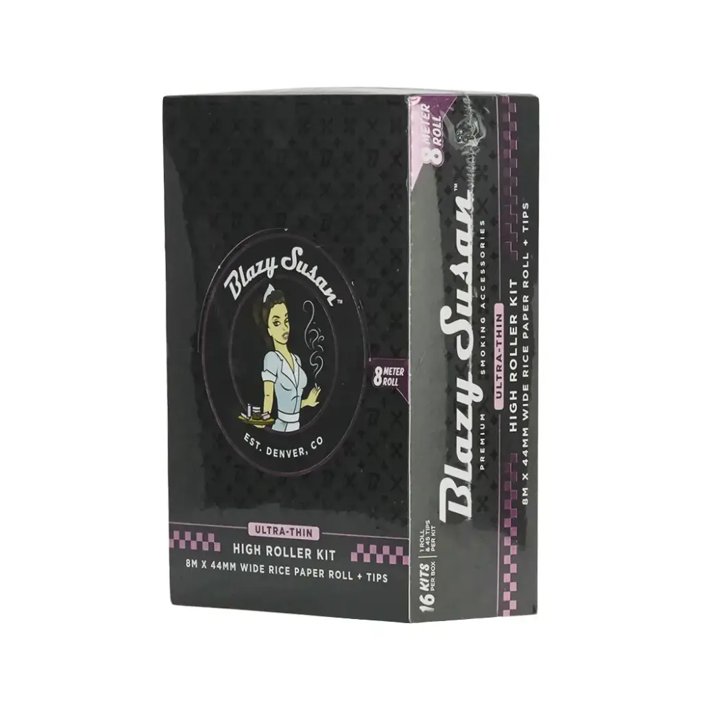 BLAZY TIPS BLACK ULTRA THIN 16 HIGH ROLLER KIT 8 METER ROLL