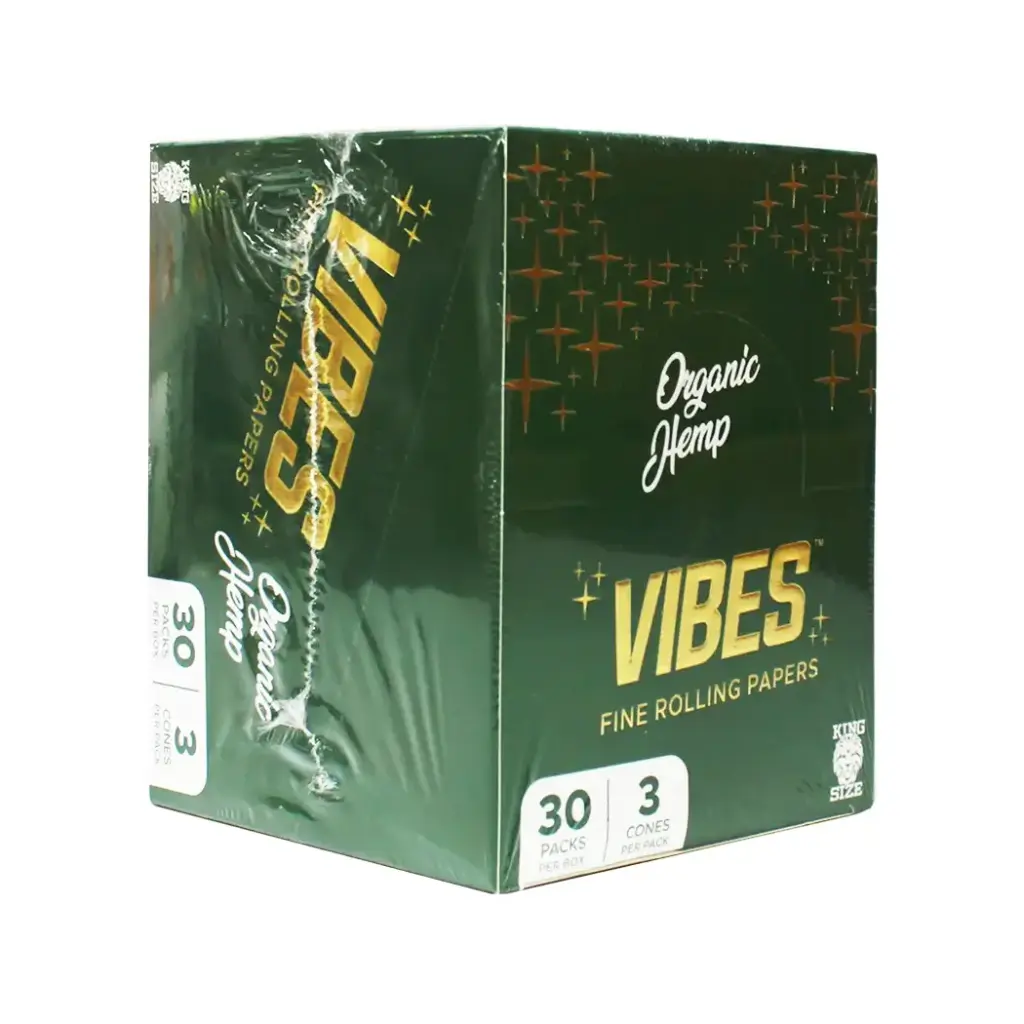 VIBES GREEN KING SIZE CONE 30 PACKS PER BOX