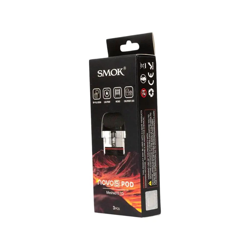 SMOK NOVO 5 REPLACEMENT POD CARTRIDGE - 3PK RESISTANCE: MTL MESH 0.7 OHMS