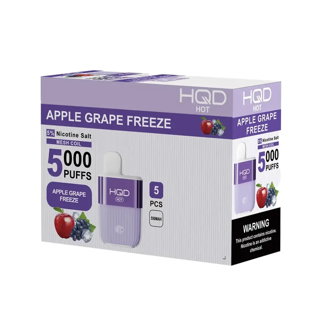 HQD HOT 5% 1X5PK DISPOSABLE (5000)