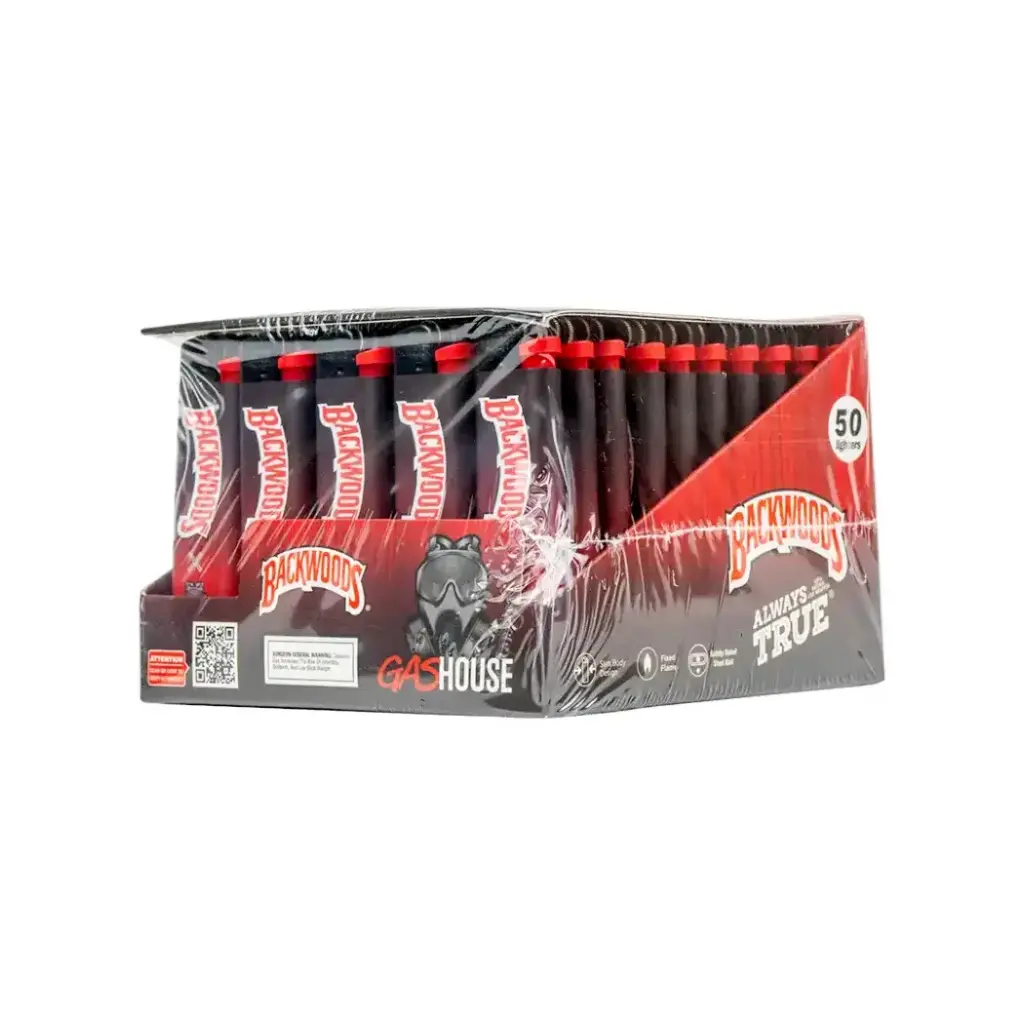 BACKWOODS LIGHTERS 50PCS DISPLAY RED BLACK