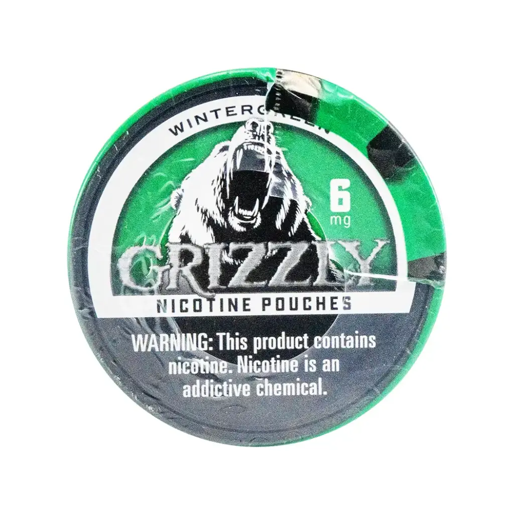 GRIZZLY NICOTINE POUCHES 6MG 5ROLLS WINTERGREEN 